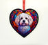 Bichon Frise Stained Glass Effect Heart Suncatcher